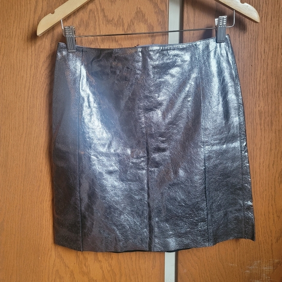 Marc Cain,‎ Leather Metallic Skirt, Silver, Size N1 (Size 4 US) - Picture 15 of 15